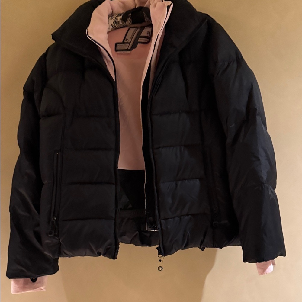 Women's Black Powder Room Down Puffer Snowboard Jacket size L